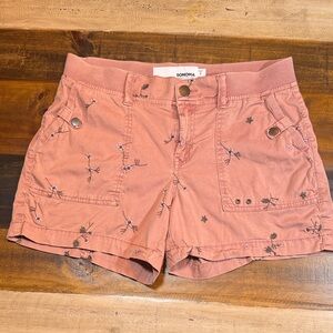 SONOMA Dusty Rose Embroidered Utility Shorts